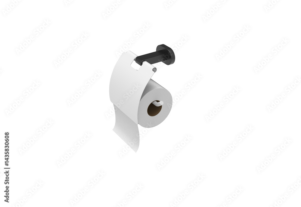 toilet tissue top view without shadow 3d render