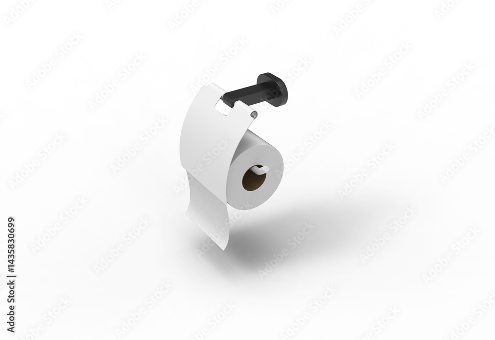 toilet tissue top view with shadow 3d render