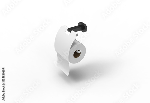 Obraz na płótnie toilet tissue top view with shadow 3d render w salonie