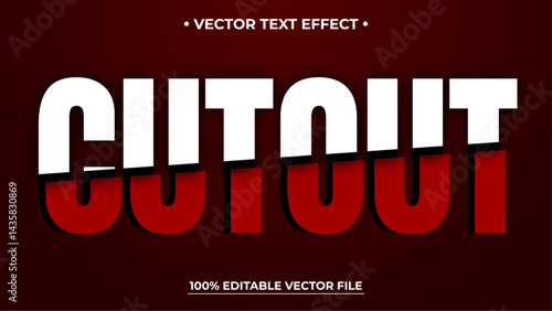 Editable text effect - Cut Out sliced text effect