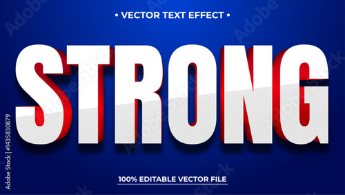 Strong editable vector text effect simple and modern style for banner or poster