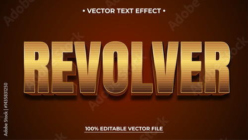 Editable 3d vintage revolver text effect Classic font style
