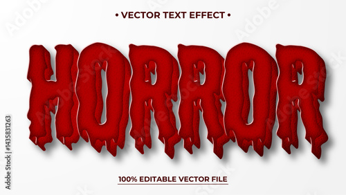 Horror editable text effect template liquid red slime 3d bold cartoon text style