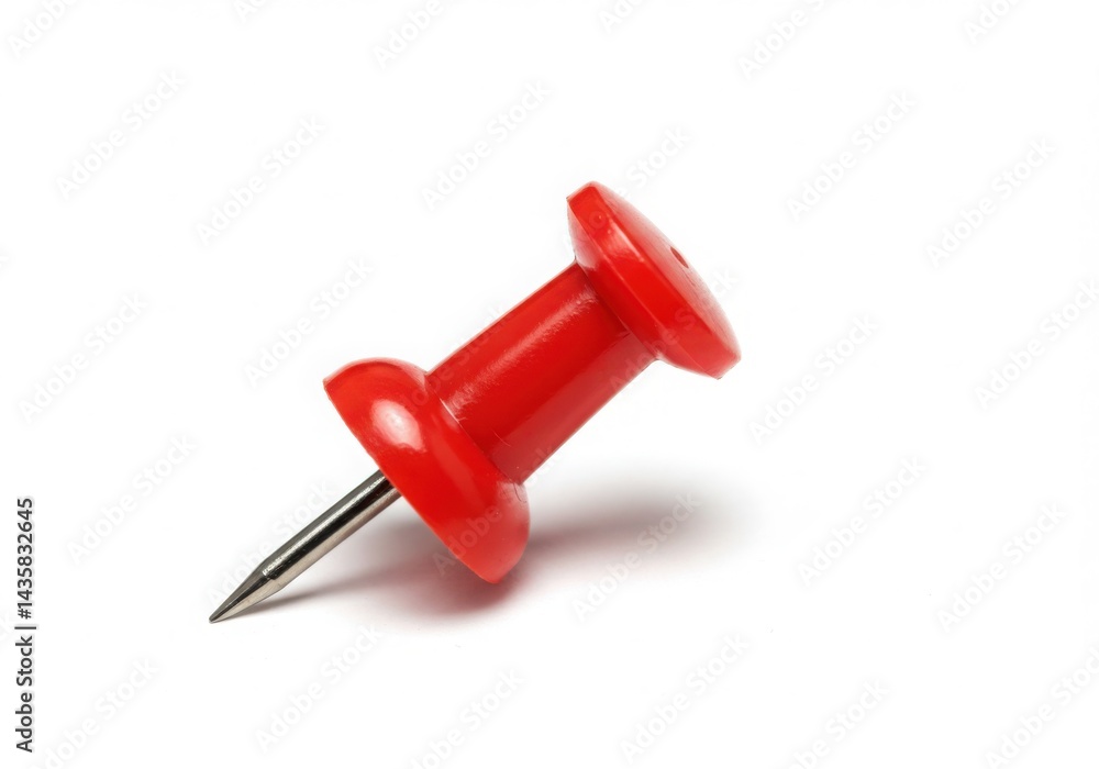 Red push pin close up isolated on white background Red push pin close up isolated on white background