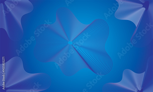 Abstract patterned shapes on a vibrant blue background create a visually intriguing artistic composition showcasing geometry and modern design.