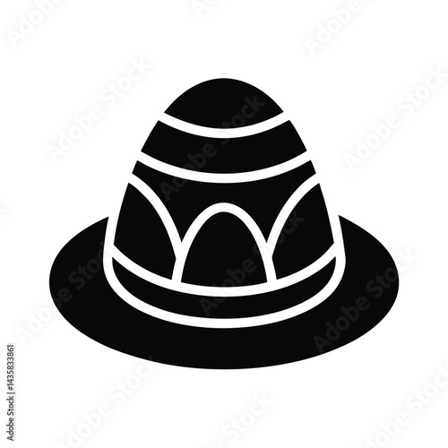 Easter Bonnet Stencil Icon Vector Illustration