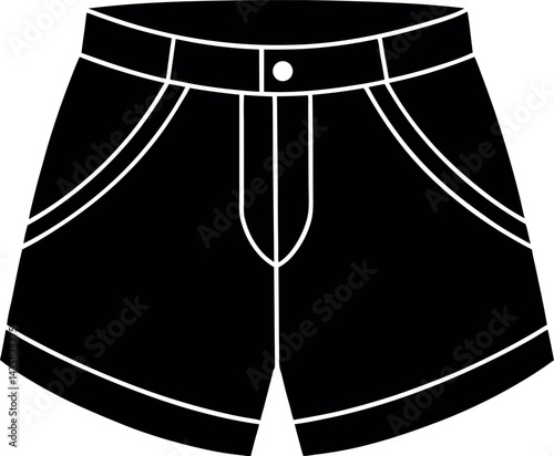 Shorts Silhouette Black Vector | Clothing and Fashion Illustration