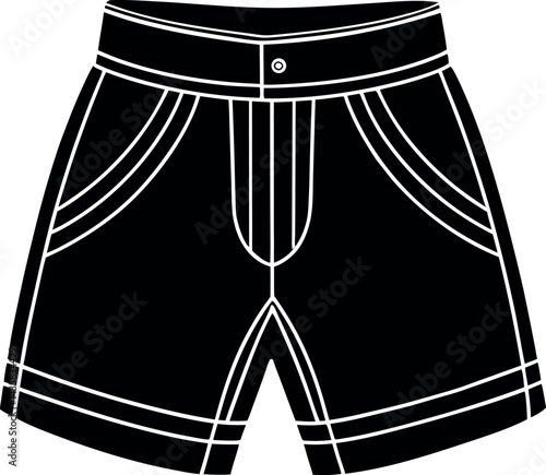 Shorts Silhouette Black Vector | Clothing and Fashion Illustration