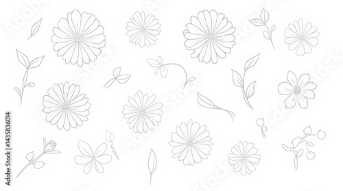 Obraz na płótnie Minimalist flower line art illustration for various creative projects. Ideal for logos, flyers, and brand books. w salonie