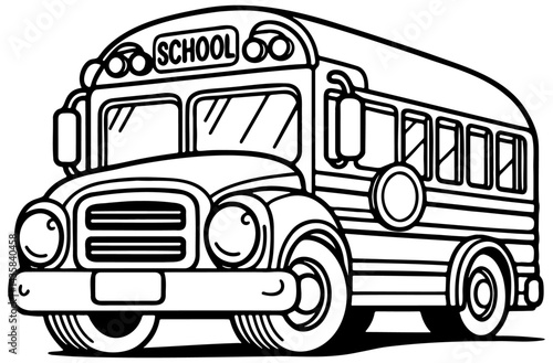 School Bus Sketch Drawing.