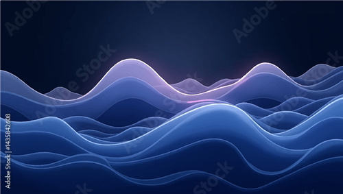 Blue Abstract Wave Background

