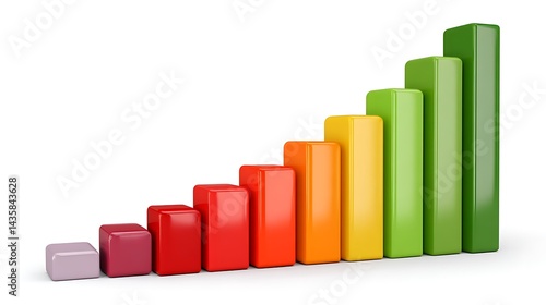Ascending colorful bar graph illustrating growth or progress Free Download Ascending colorful bar graph illustrating growth or progress - GFXLoad