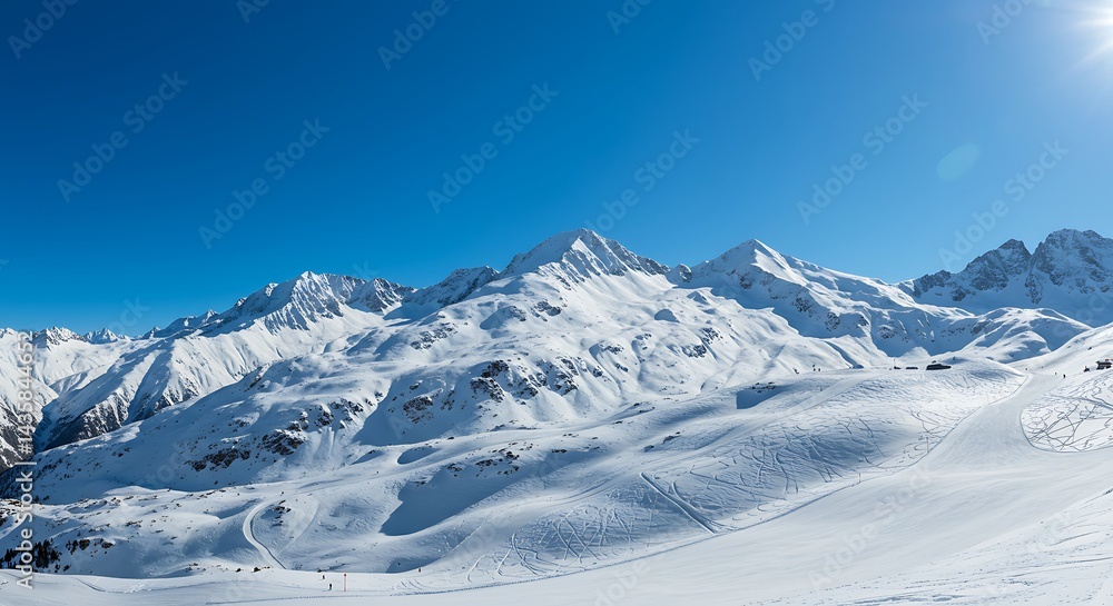 Fototapeta premium Azure Majesty: Winter's Embrace AI Generated