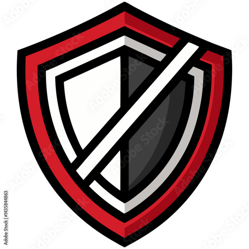 Free Download Red and Black Shield Protection Icon - GFXLoad