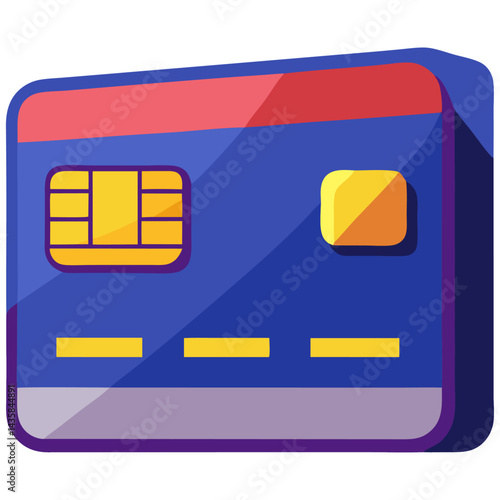 Modern bank credit card icon isolated on white