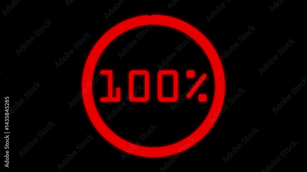 Percent Counter Loading Loading Video Effect with Percentage Counter in Red Color and Alpha ...