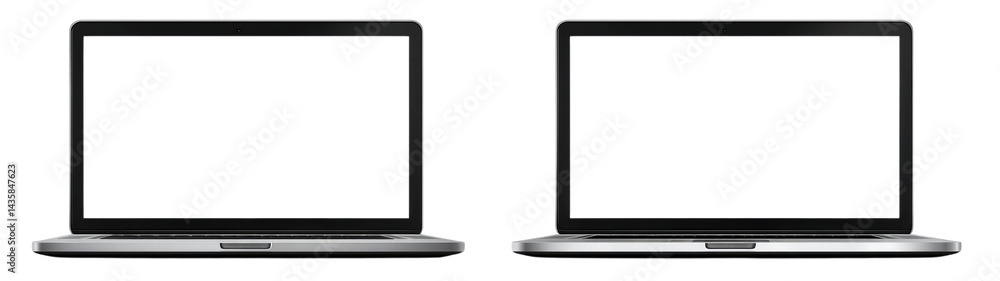 Two laptops on a sleek desk setup. Two laptops on a sleek desk setup.