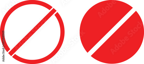 Red circular symbols, prohibition signs, geometric shapes, minimalist design, white background, graphic elements, stop symbols, warning icons, 