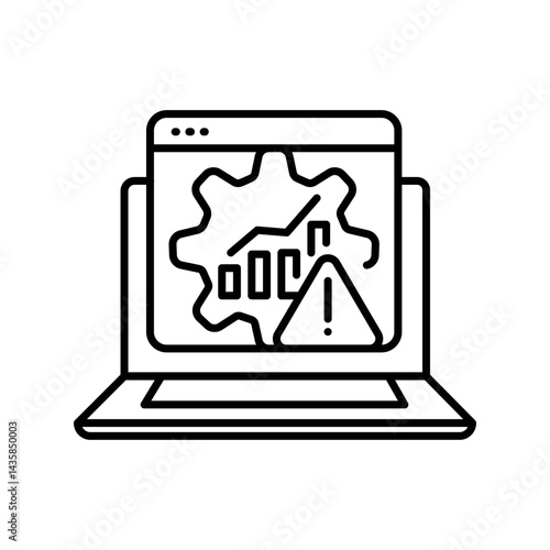 Error prediction system black line icon for digital and print projects.