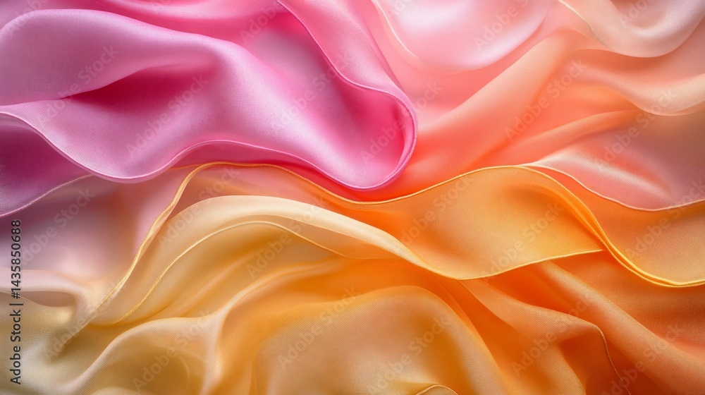 Fototapeta premium Silken waves cascade in vibrant hues