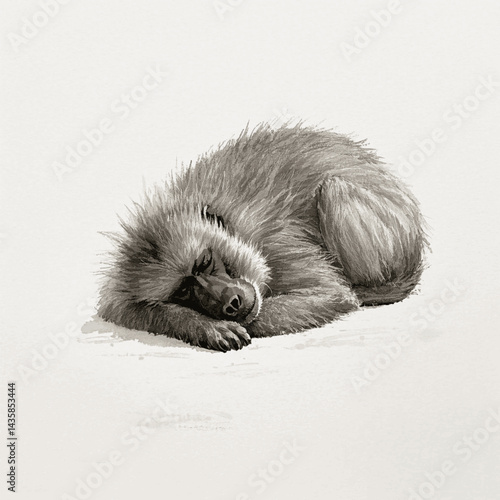 Golden Gaze: brushstroke brotherhood baboon isolated watercolor vector illustration svg 
