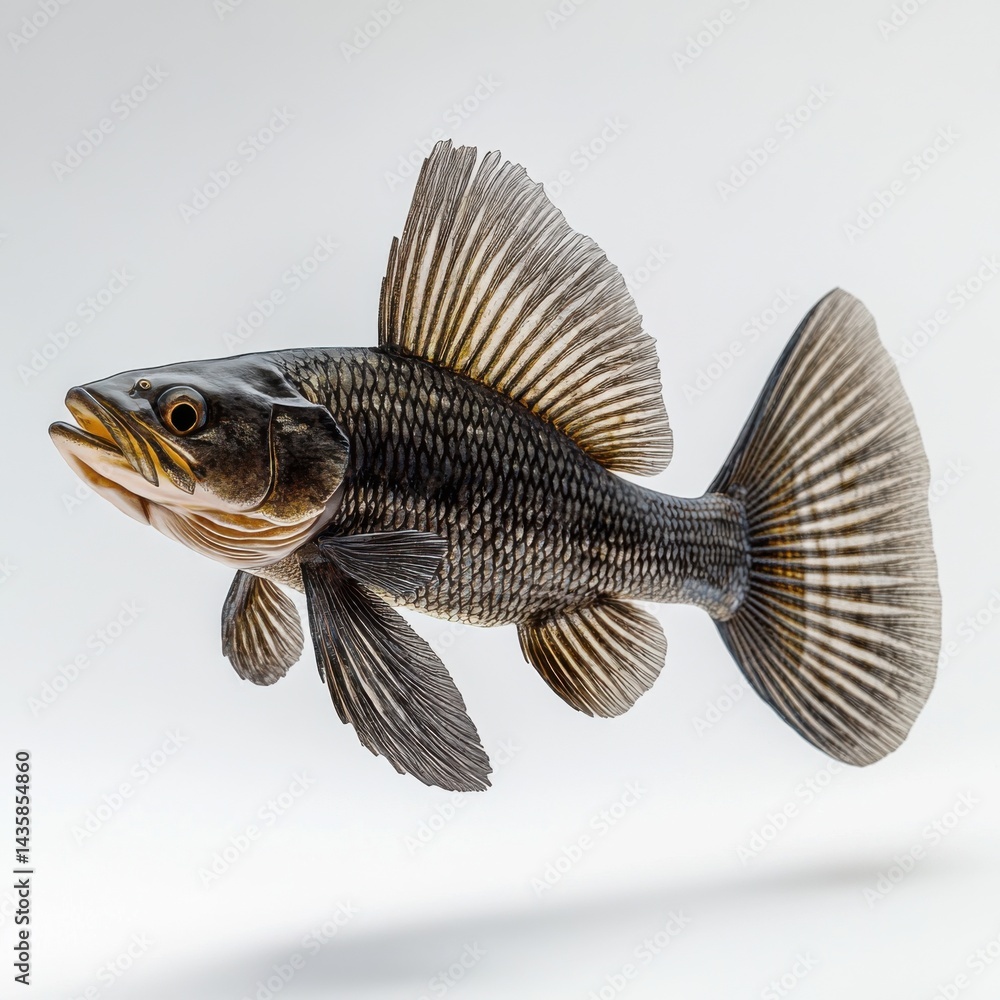 Naklejka premium Arctic Grayling Fish Side View