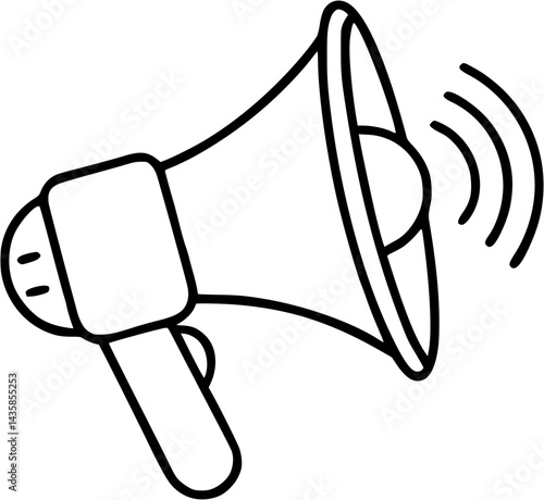 Megaphone Line Icon Loudspeaker, Announcement, Marketing, Communication Vector Illustration