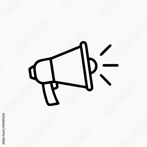 Megaphone Line Icon Loudspeaker, Announcement, Marketing, Communication Vector Illustration
