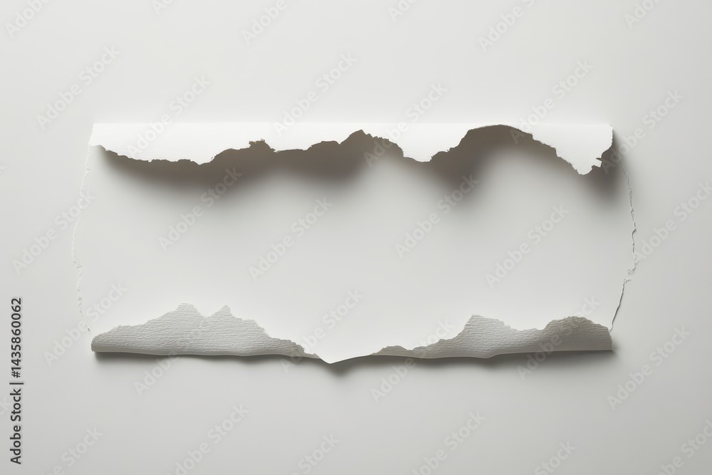 Empty Space Created by Ripped White Paper, Torn Edges on Textured Background Empty Space Created by Ripped White Paper, Torn Edges on Textured Background