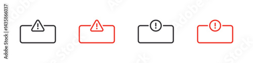 Set of caution signs. Text box for insertion text, exclamation mark, triangle, circle, blank, signboard, frame. Attention symbols. Vector. EPS10.