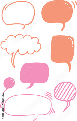 Colorful Speech Bubble Doodle Elements