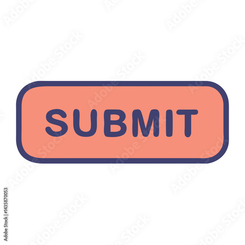 Flat Submit Button Icon  Vector Design