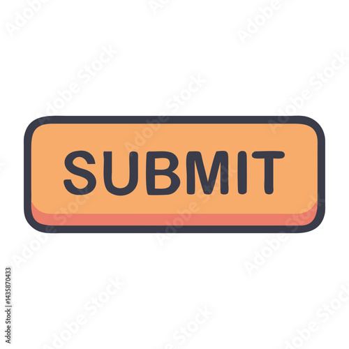 Flat Submit Button Icon  Vector Design