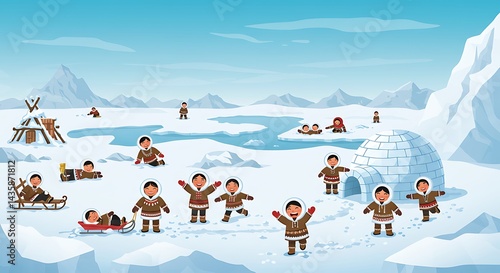 Arctic Harmony: A Winter's Day AI Generated