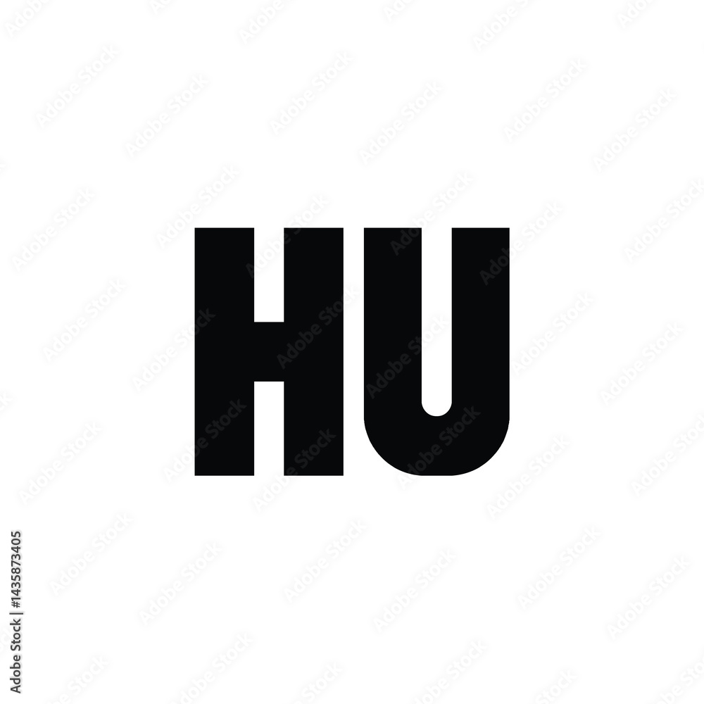HU monogram logo design letter text name symbol monochrome logotype alphabet character simple logo HU monogram logo design letter text name symbol monochrome logotype alphabet character simple logo