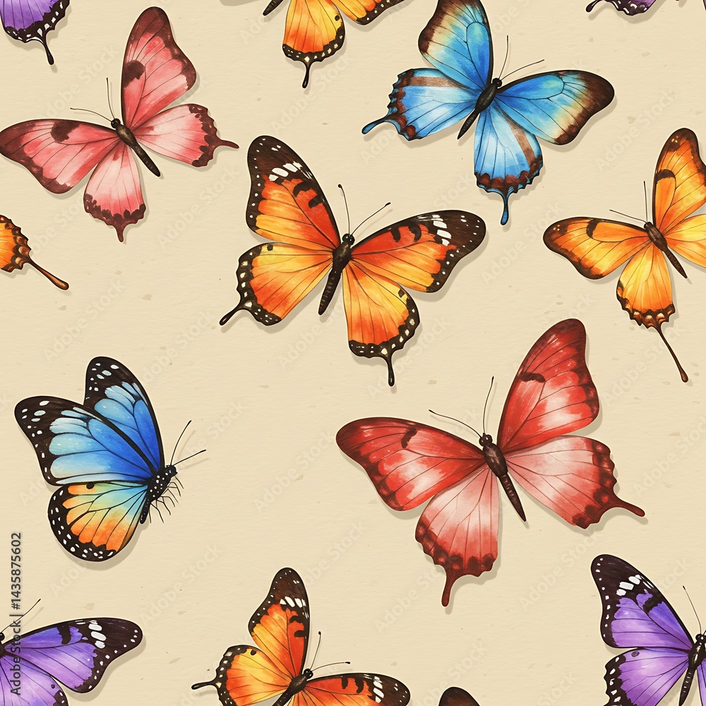 Butterflies in Flight: A Watercolor Dance AI Generated Butterflies in Flight: A Watercolor Dance AI Generated