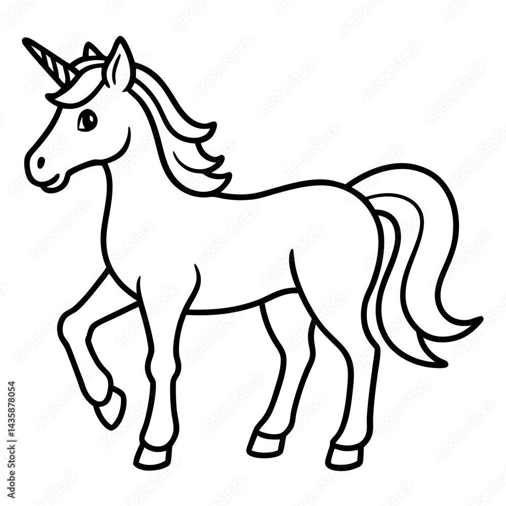 Simple Unicorn Vector Drawing Simple Unicorn Vector Drawing