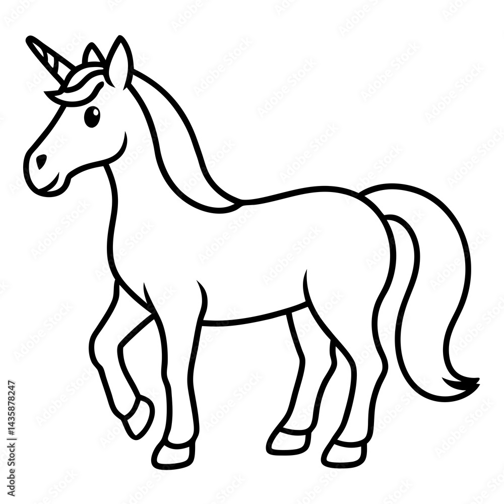 Simple Unicorn Vector Drawing Simple Unicorn Vector Drawing
