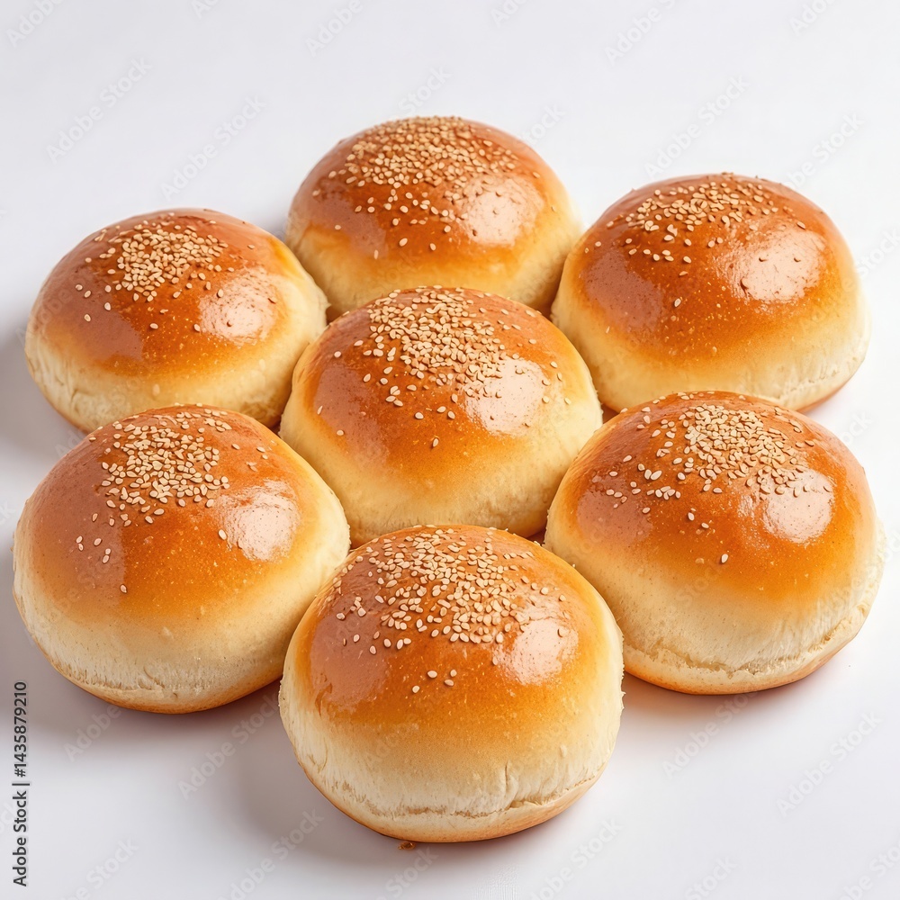 Burger buns with perfectly round and smooth top Burger buns with perfectly round and smooth top