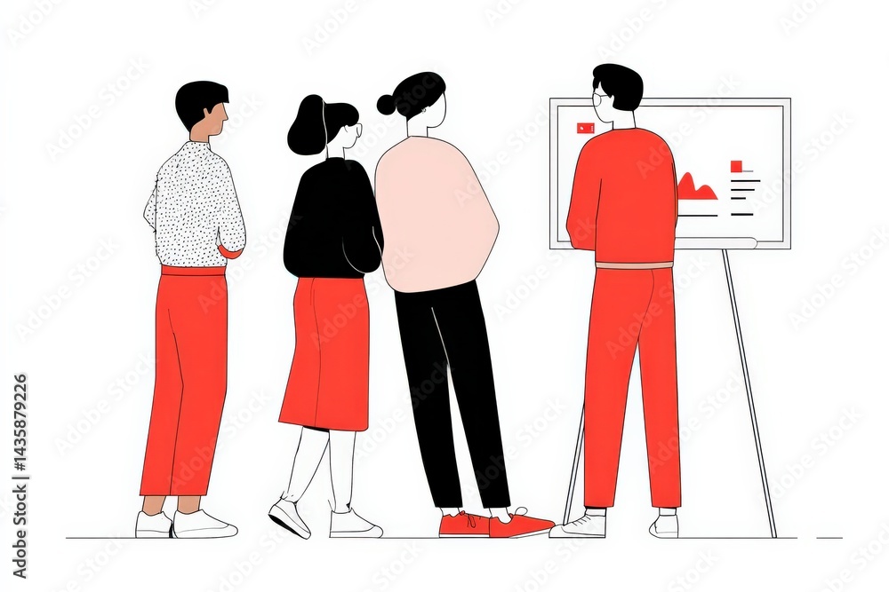 Group of People Observing Presentation on Digital Screen Concept