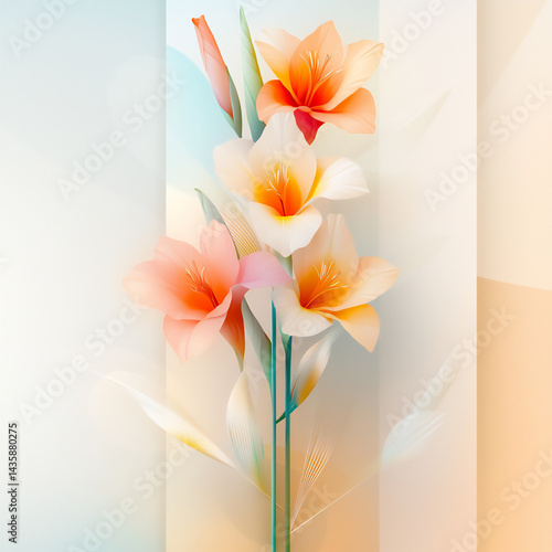 modern gladiolus abstract,