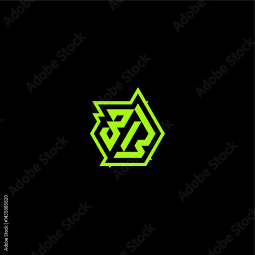 logo design concept cool and dynamic monogram BB esport gaming initial letter