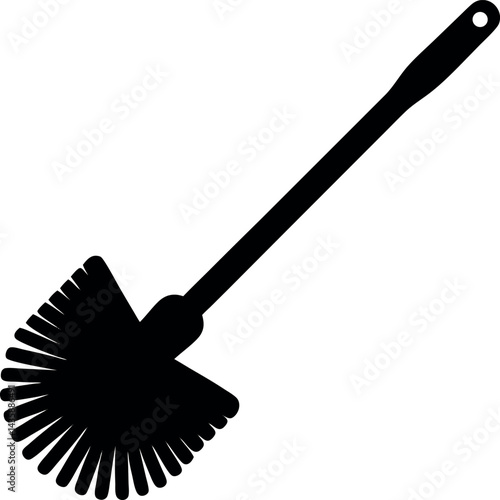Toilet Brush Silhouette Icon | Black Vector for Cleaning, Bathroom & Hygiene Graphic Vector