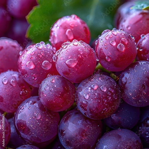 Wallpaper Mural Fresh Red Grapes with Water Droplets Macro Photography Close-up Torontodigital.ca