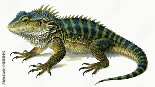 Scaled Symphony: watercolor wilderness bearded dragon isolated watercolor vector illustration svg 