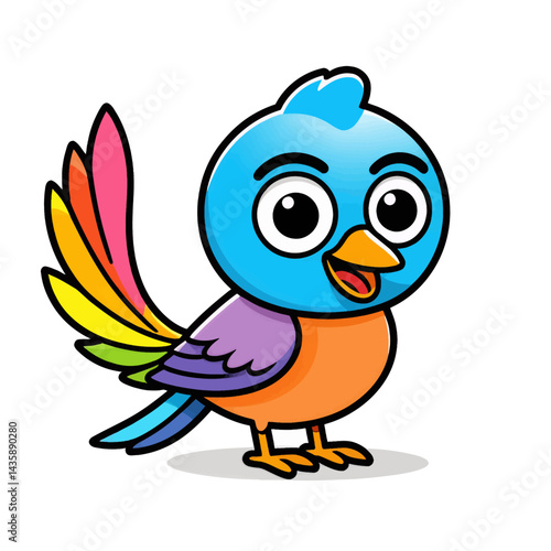 Wallpaper Mural Cartoon_Bird_Rainbow_Feathers Torontodigital.ca