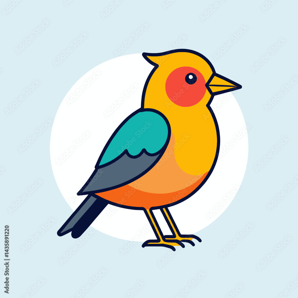 Obraz premium Cute-Bird-Illustration-Cartoon-Vector