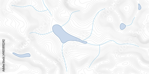 Geographic map of highlands, mountain range topography, vector banner