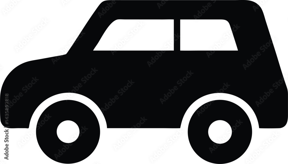 Car monochrome icon vector isolated on white background Car monochrome icon vector isolated on white background