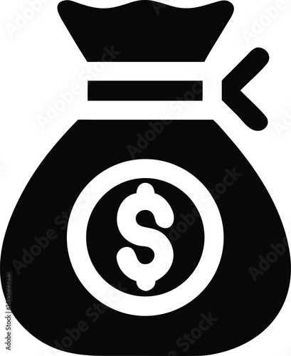Doller moneybag icon isolated on white background